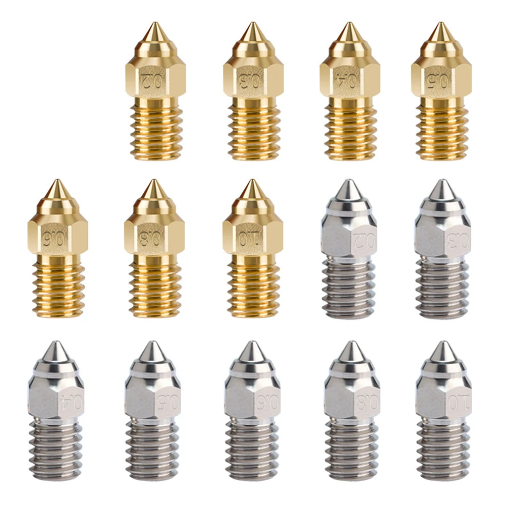 

High-Performance 3D-Printer Nozzle Set Brass Chrome Zirconium Copper Steel M6 Extruder Tips For Ender 3/5/7 CR-6 SE Printer Part