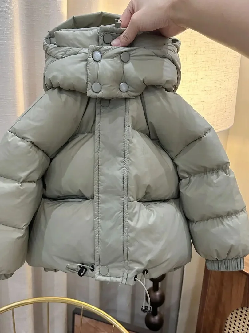 

Children's Winter Cotton Jaet 2025 New Faion Korean Version Hooded down Cotton Warm Baby Clothes Long Sve Zipper Pure ...