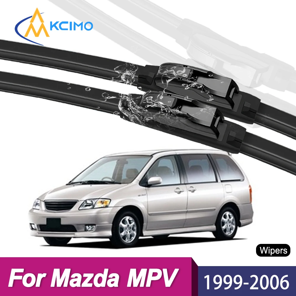 

All Weather Durable Wiper Blades For Mazda MPV LW 1999-2006 Front Windshield Wiper Soft Rubber Frameless