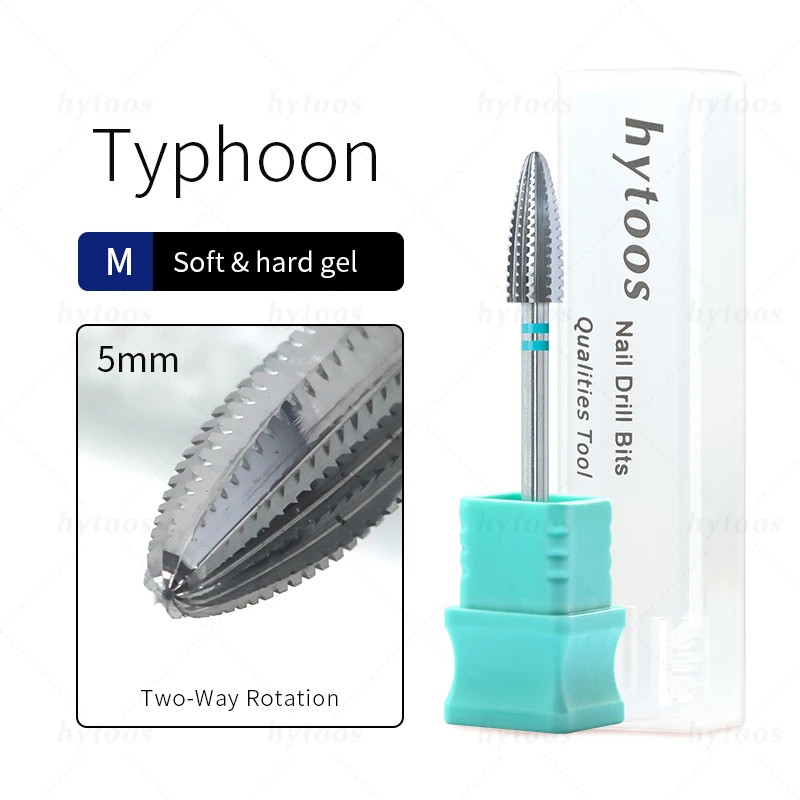 HYTOOS Tornado Hartmetall Nagel Bohrer Bits Pro Acryl Nagel Bit Dicke Gel Entfernung Werkzeug Elektrische Bohrer Datei Maniküre Zubehör – Detail 6