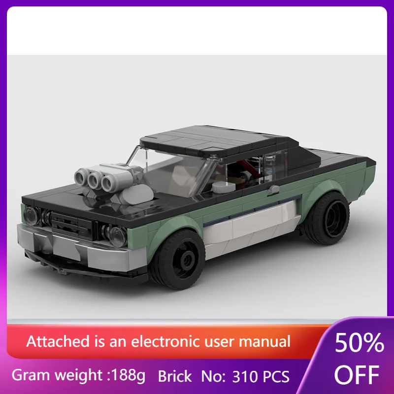 

Building Block Model 310 Parts MOC Classic Car 8 Hole Wide Version Creative Christmas Gift For Boys Adults Children