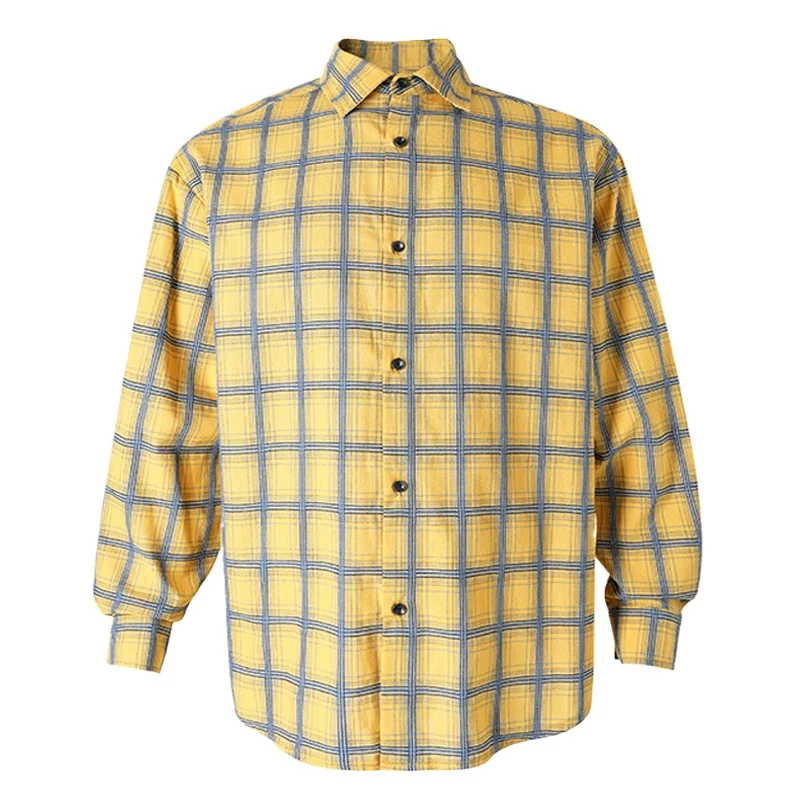 

Harajuku Oversized Shirts for Men Loose Plaid Cardigan Streetwear 2025 Autumn Casual Cotton Baseball Jersey Mens Hip Hop Shirt