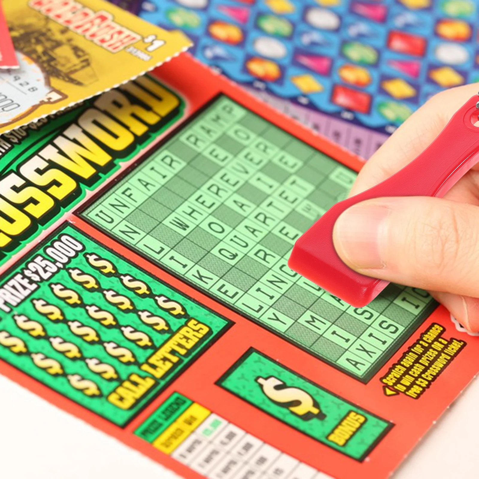 10Pcs Lightweight Lottery Card Scratcher Tools Durable Plastic Ticket Scraper Hanging Keychain Convenient Tool