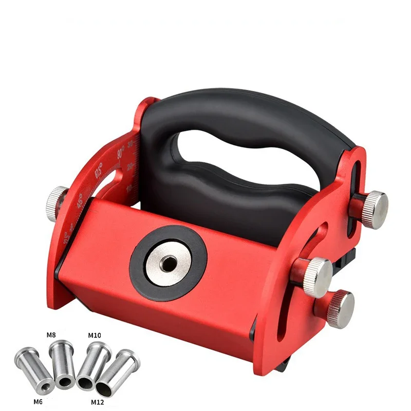 Luminum Alloy Drill Angle Guide Hole Locator Drilling Locator Wood Splicing Installation Tool For Line Scriber Woodworking