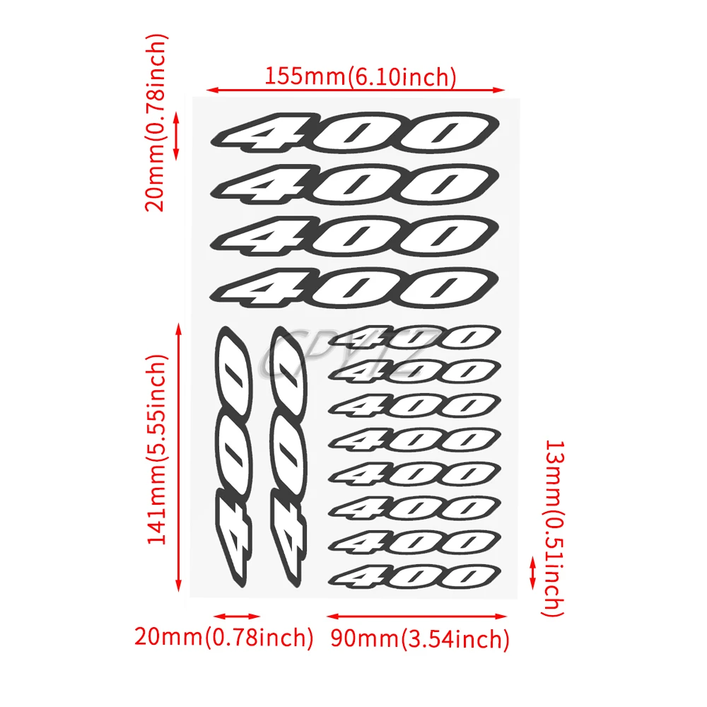Numbers Stickers fit For Ninja 400 CBR 400 R DR-Z400S Motorcycle Fairing Rear Cowl Decals Emblem Tail Sides Stickers