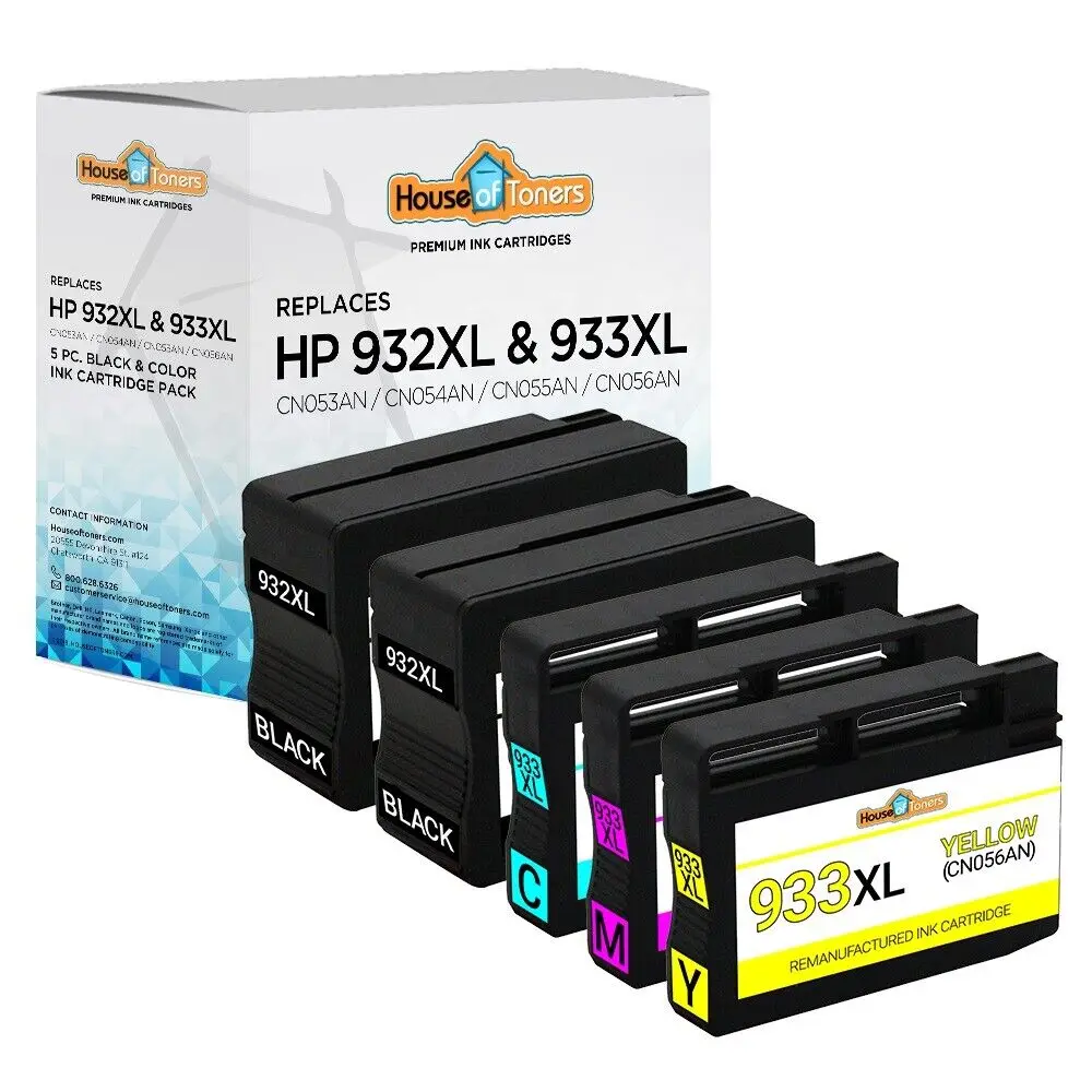 5 pacote #932 xl 933xl cartuchos de tinta para hp officejet pro 6100 6600