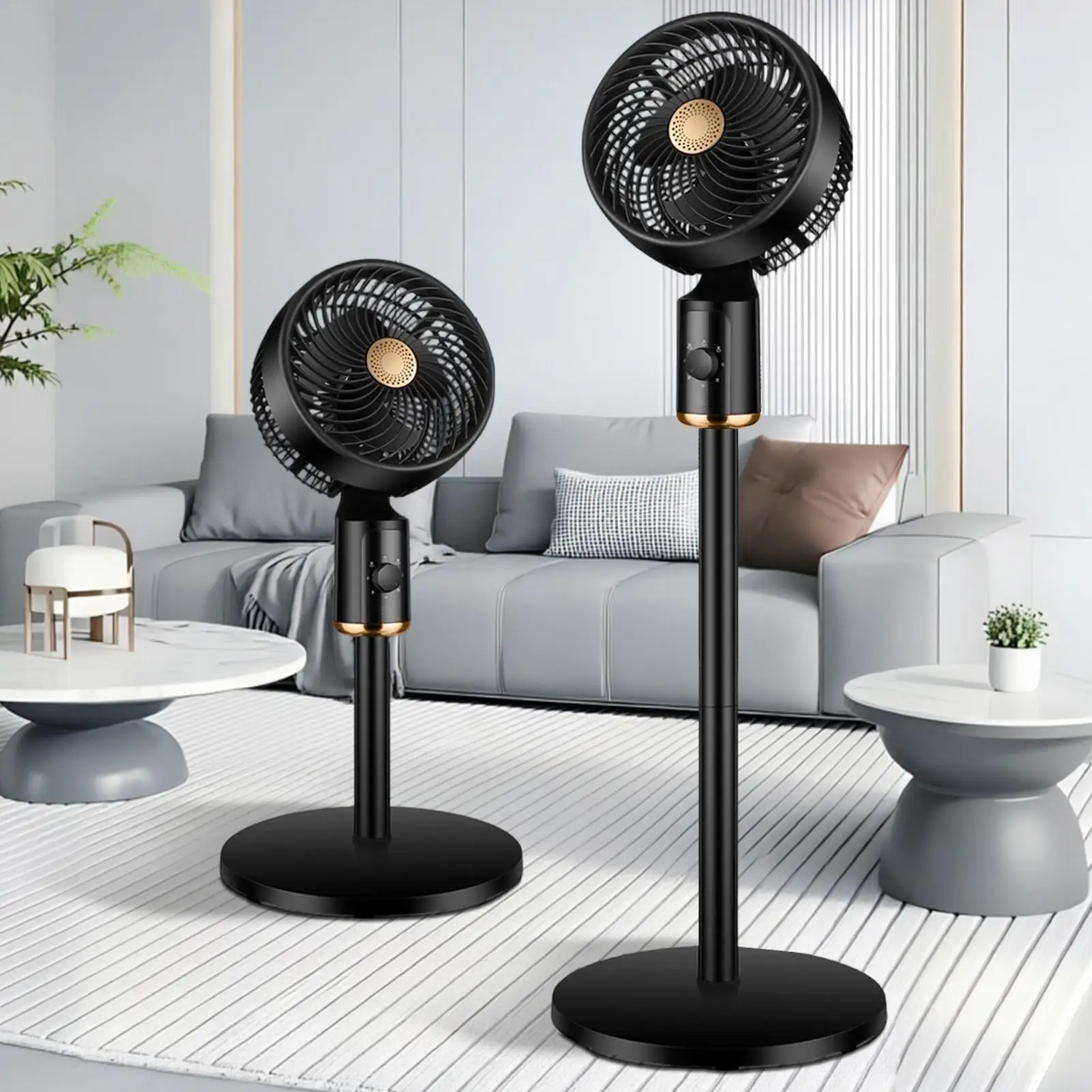 bedroom tower fan Household floor fan Silent oscillating fan 3-speed Quiet Adjustable Air Circulation Blower Standing Fan