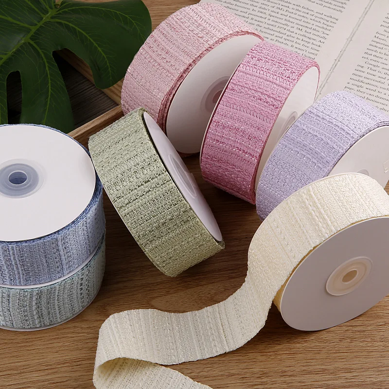 

10 Yards 38MM Single Color Transverse Grain Knit Ribbon Hair Bows DIY Crafts Handmade Accessories Home Decoration