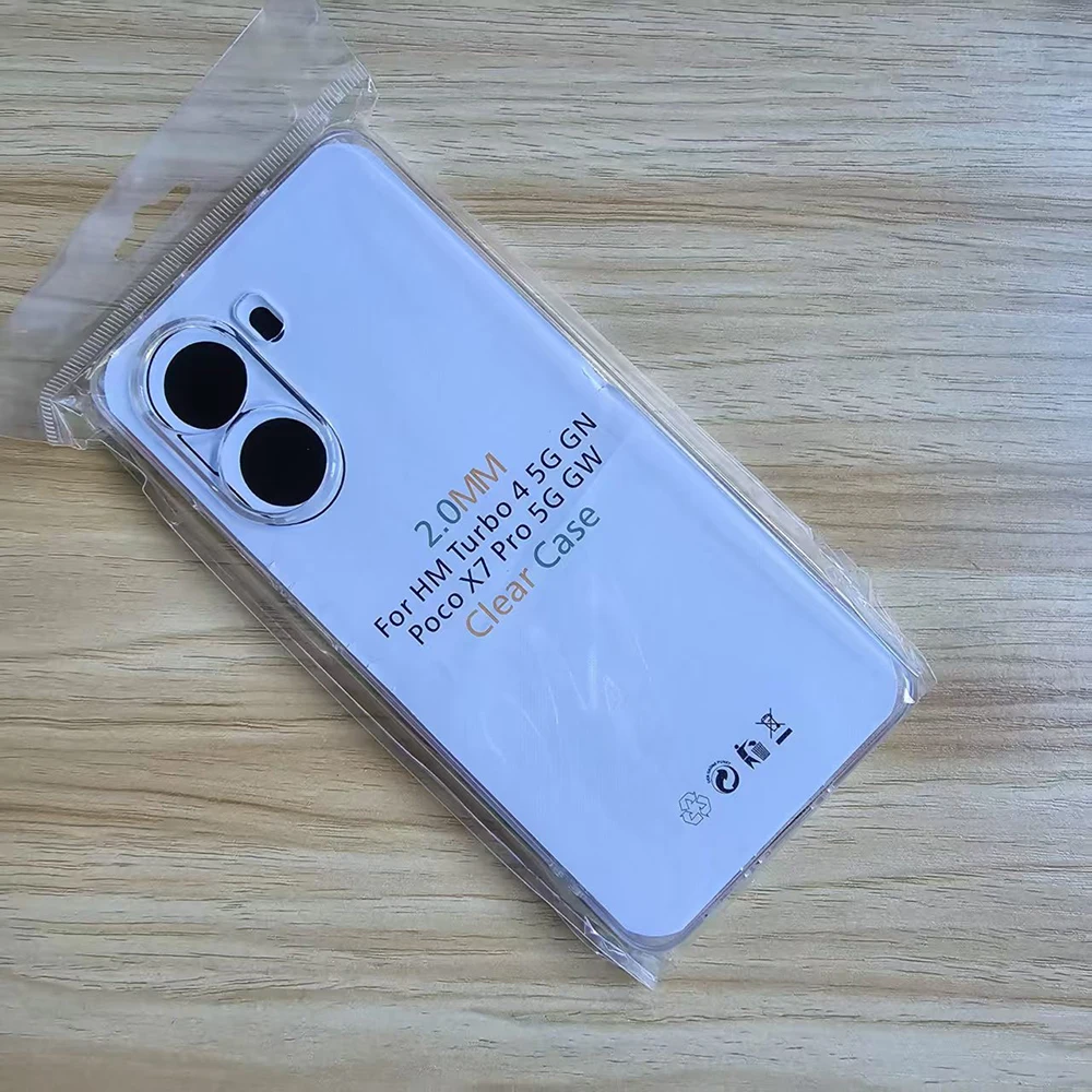 Für Xiaomi POCO X7 Pro 5G Hülle 2,0 mm dicke Linse schützende klare Abdeckung Poco X7 Pro Redmi Turbo 4 5G Silikon transparente Hülle