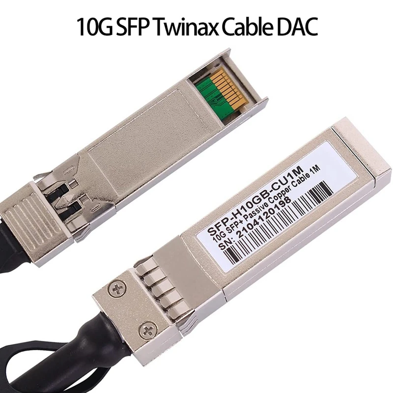 2X 10G SFP + สาย twinax, สายทองแดงต่อโดยตรง (DAC) 10GBase SFP Passive สำหรับ SFP-H10GB-CU1M, ubiquiti, D-Link(1M)