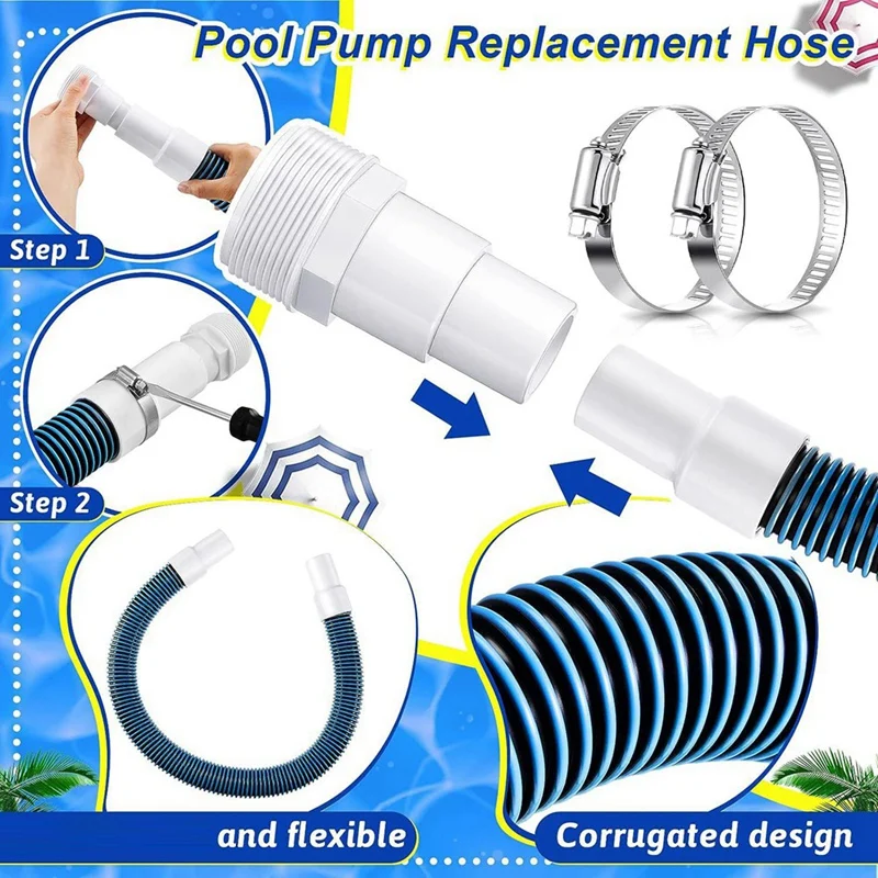 1.5Inch Diameter Pool Pump Replacement Hose Spare Parts Pool Hoses For Above Ground Pools For Filter Pump