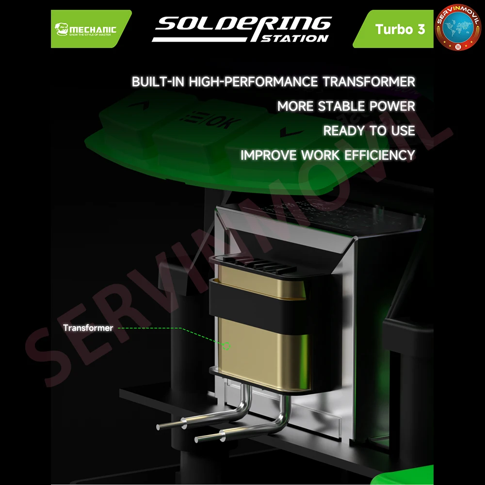 Mechanic Turbo 3 Intelligent Precision Nano Soldering Station AC Transformer 2.8 Inch Color Screen Repair Welding Tool