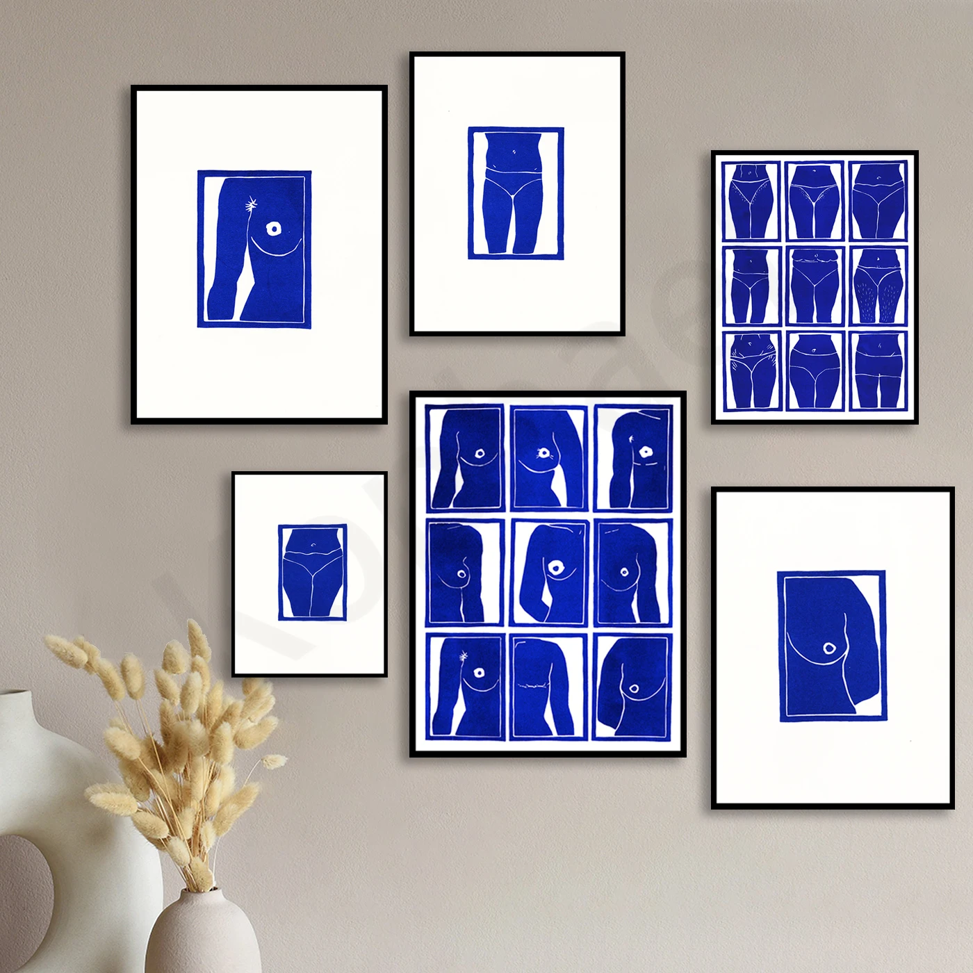 Abstract Human Body Parts Depiction. Gift For Couple. Art Poster For Home Wall Decoration