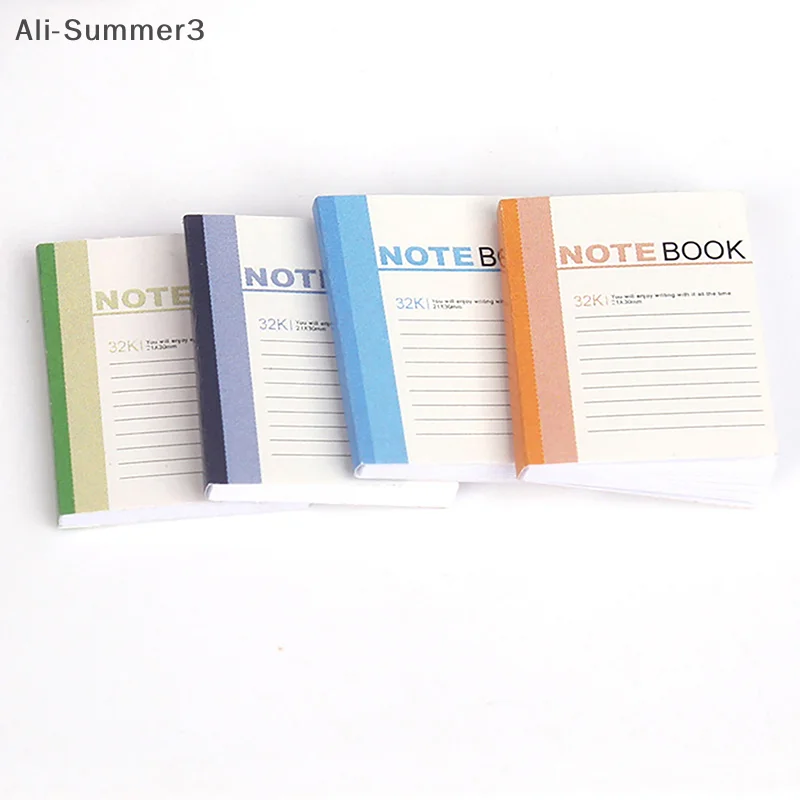 (YY)4Pcs 1/8 Dollhouse Miniature Simulation School Office Notebook Exercise Book Toy for Kids Dollhouse Decoration  Accessories