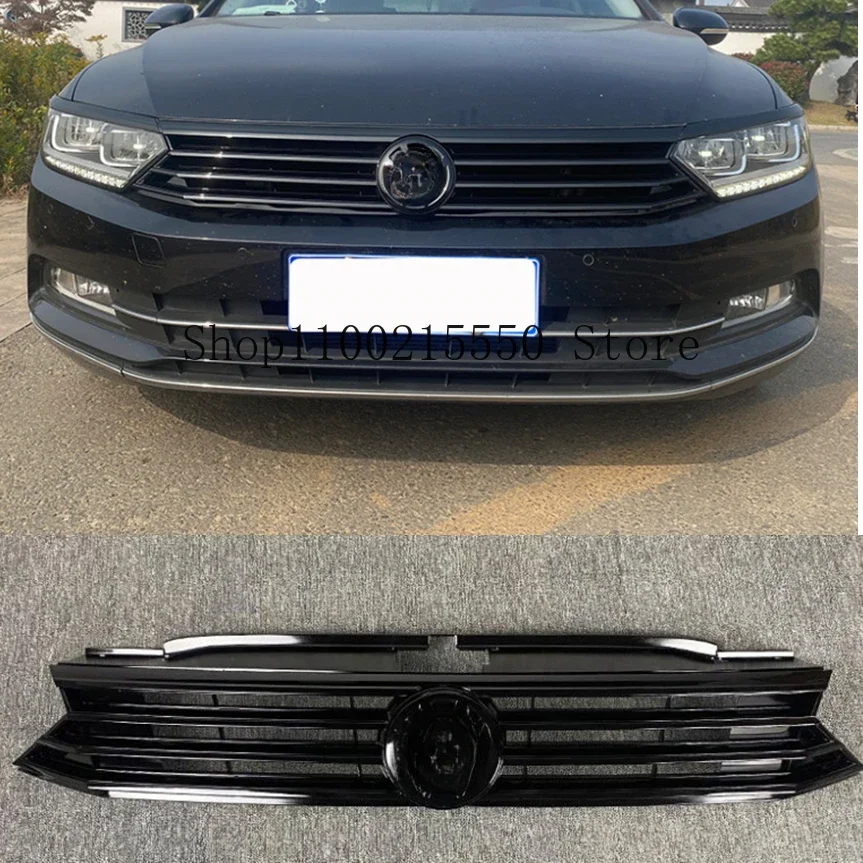 Front Bumper Upper Grille Racing Grill ABS Black For 2016 2017 2019 VW Volkswagen Passat B8 Sedan/Alltrack/Variant Auto Parts