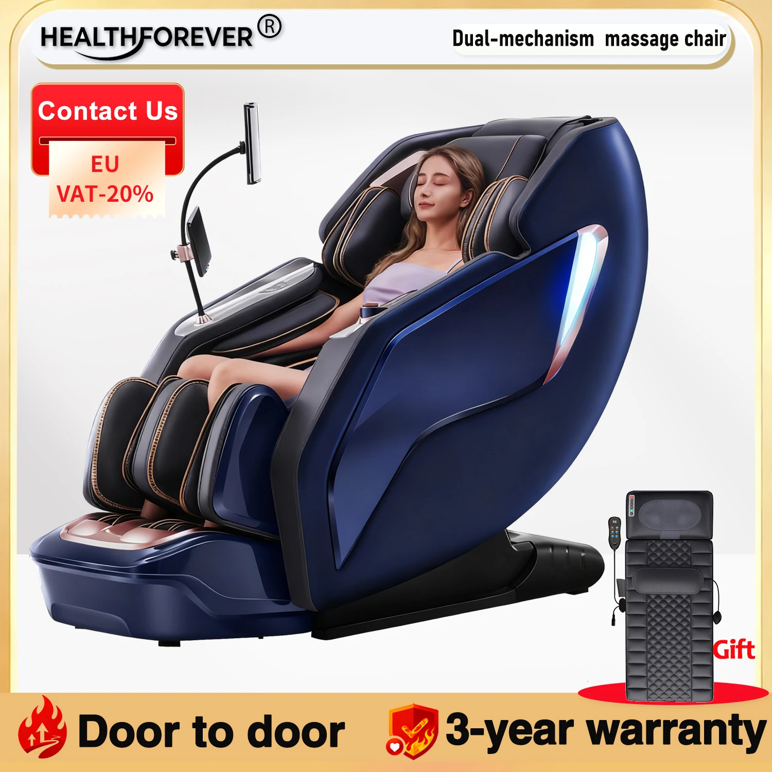 

Роскошное массажное кресло с двойным механизмом 4D Smart Zero Gravity, массажное кресло шиацу всего тела, SL Track, кресло для тела, 3D тайское растягивающееся электрическое кресло