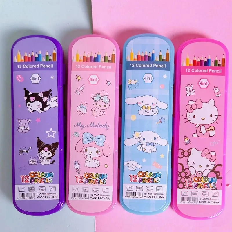 

Cute Hello Kitty Colored Pencil Stationery Set Cartoon Anime Learning Supplies Desktop Decoration Student Girl Gift Wholesale