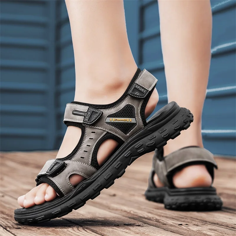 Men's Sandals 2024 Summer Anti-Slip Breathable Sports Sandals Comfortable Lightweight Beach Sandals Casual Flip Flop Sandals