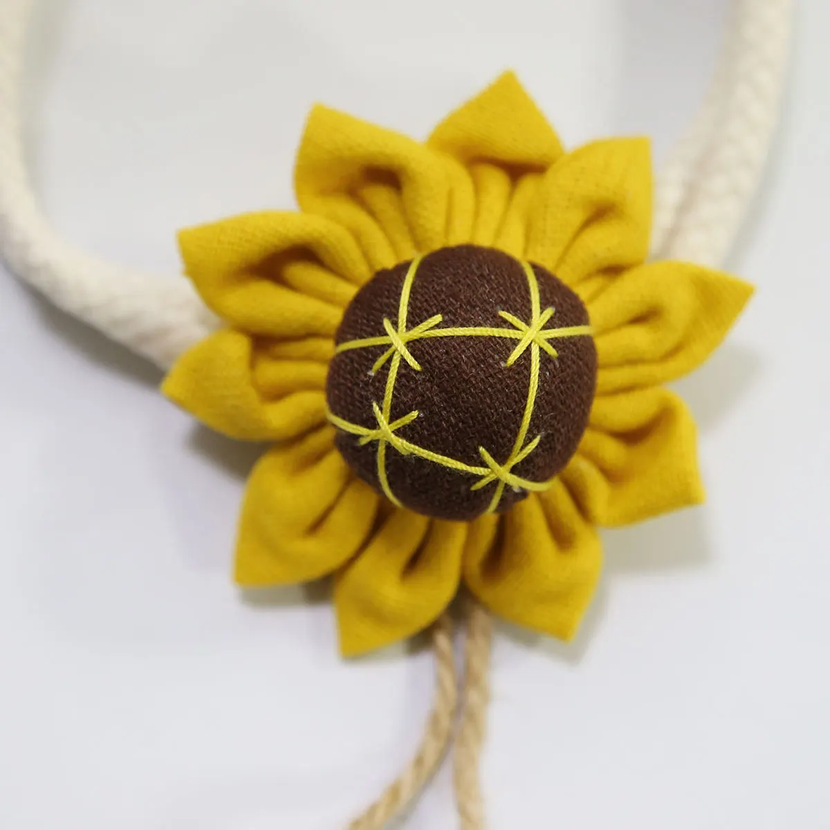 2pcs Sunflower Curtain Tiebacks, Cotton Braided Holdbacks for Boho & Farmhouse Home Decor