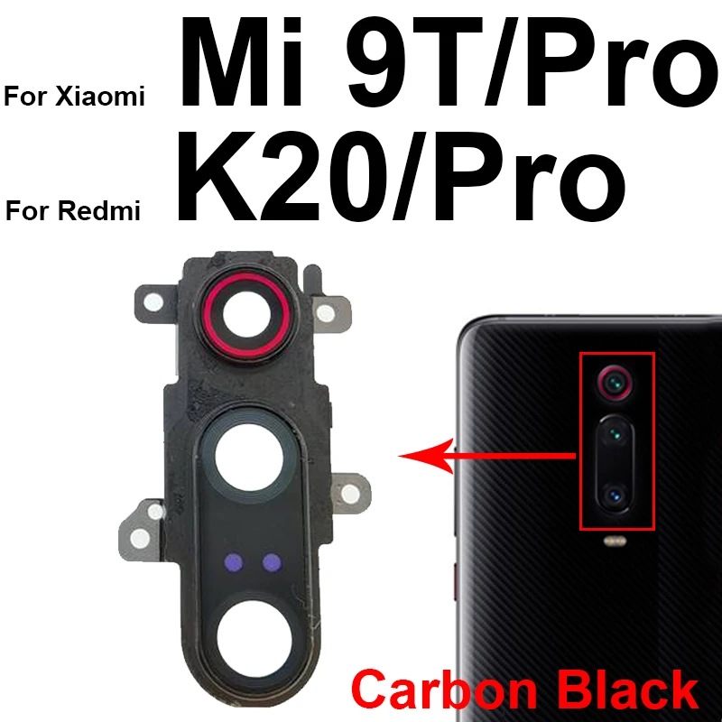 Back Rear Camera Glass Lens For Xiaomi Mi 9T 9T Pro Back Main Camera Lens Glass with Frame Cover Sticker For Redmi K20 K20 Pro