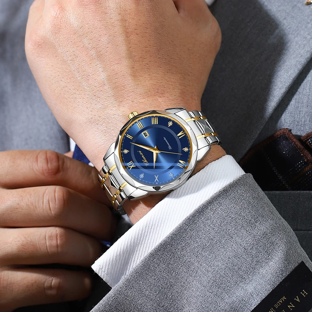 CHENXI العلامة التجارية الفاخرة رجل ساعات المعصم مقاوم للماء مضيئة تاريخ الرجال الساعات الفولاذ المقاوم للصدأ الكوارتز الأعمال ساعة رجالي الذكور #4