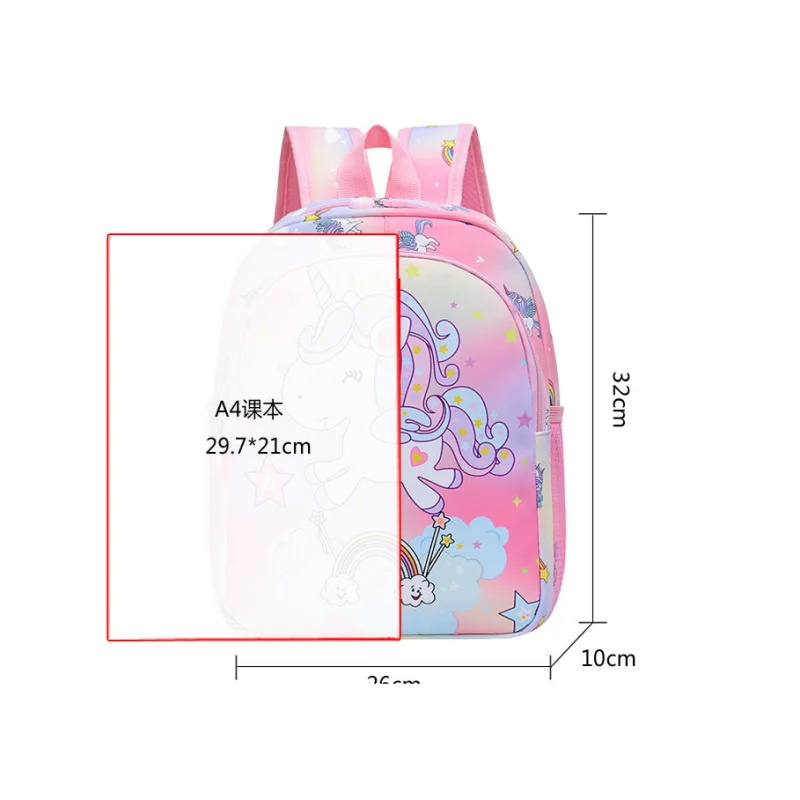 Mochila Infantil con Patrón de Unicornio de Dibujos Animados para Niños - Bolsa Escolar de Jardín de Infancia, Impermeable, Mochilas para Niños y Niñas