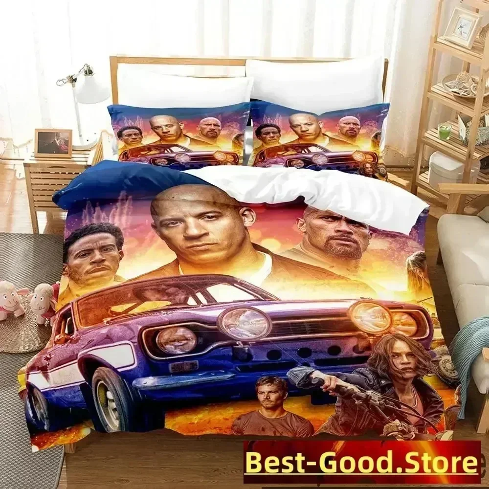 3D Print Fast and Furious Bedding Set Duvet Cover Sheet Printed Bed Set Pillowcase Bed Full Queen King Size Comforter Bedroom
