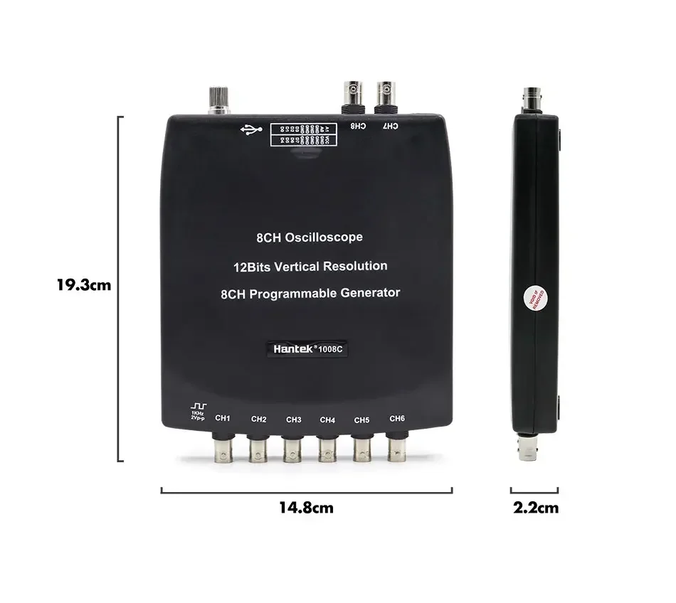 1008C 8-channel Programmable Generator 1008C Car Oscilloscope Digital Multifunctional PC Storage