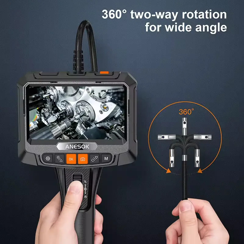 Automotive Endoscopy Endoscopic Inspection Dual Lens Camera Piping Rotary Endoscope With Articulation Camera 1080p For Cars