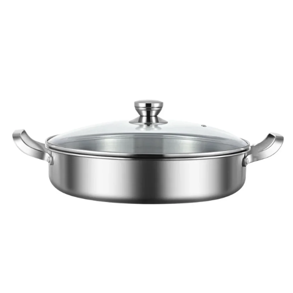 Flat Bottom 316 Stainless Steel Pan Designed for High Performance Cooking Applications Including Frying Grilling and