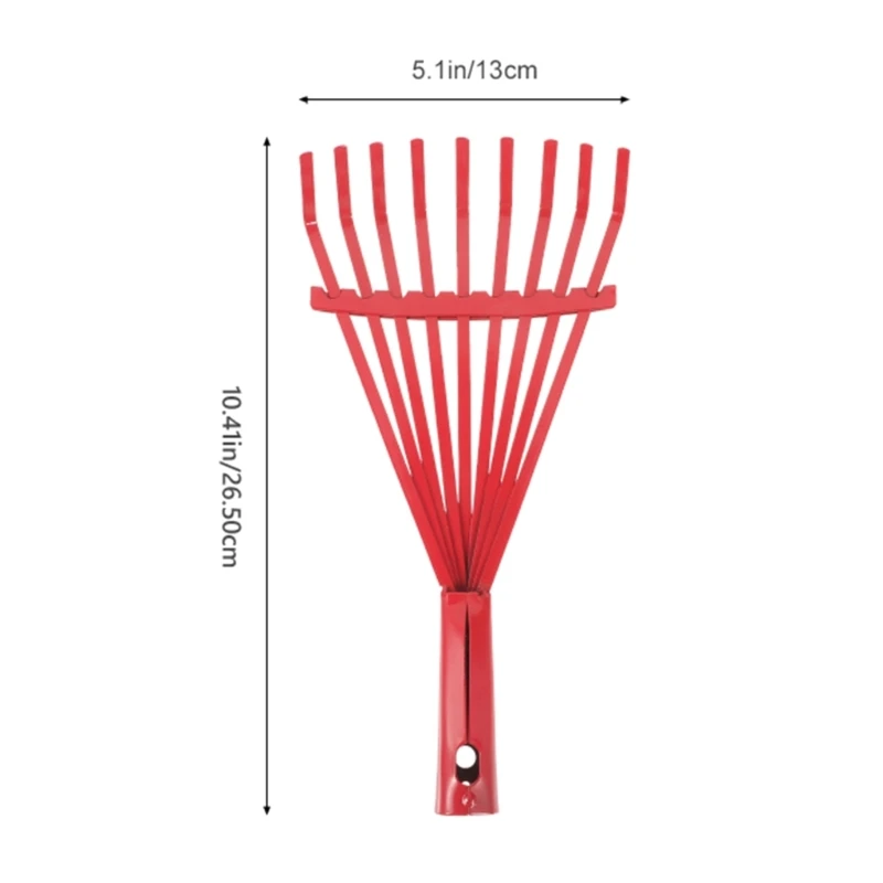 Heavy Duty Garden Rake Grass Rake Durable Carbon Steel Nine Tooth Rake for Gardeners and Landscapers Reliable Tool Dropship