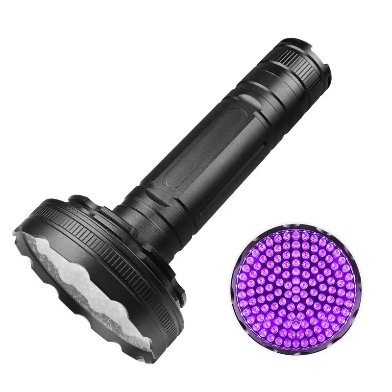 128 395NM UV LED Purple Light Ultraviolet Inspection Flashlight Waterproof Multifunctional Fluorescent Detector Portable Torch