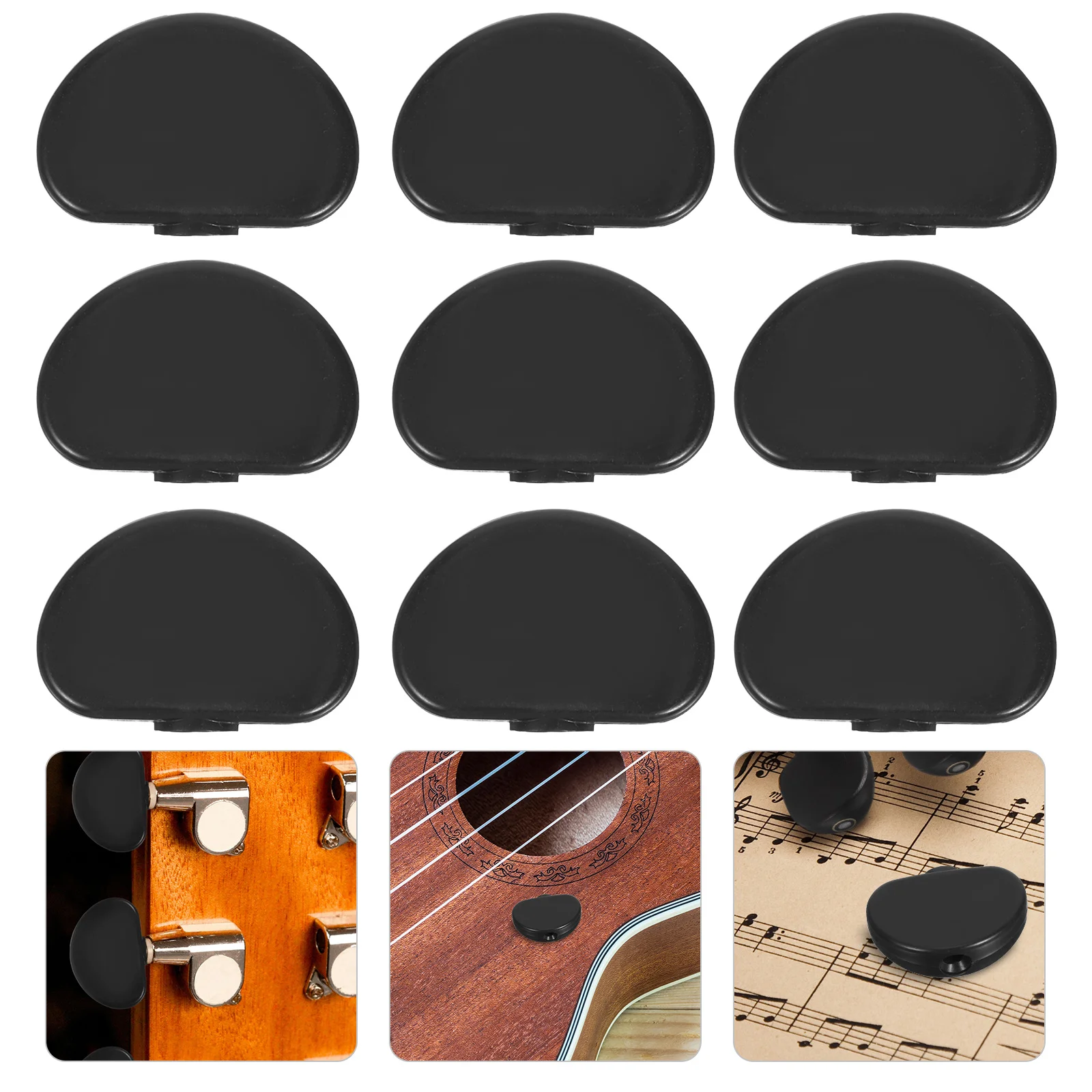 

30Pcs Guitar Tuning Peg Buttons Black Plastic Machine Heads Knobs Precision Stable Tuning for Acoustic Electric Bass Guitar