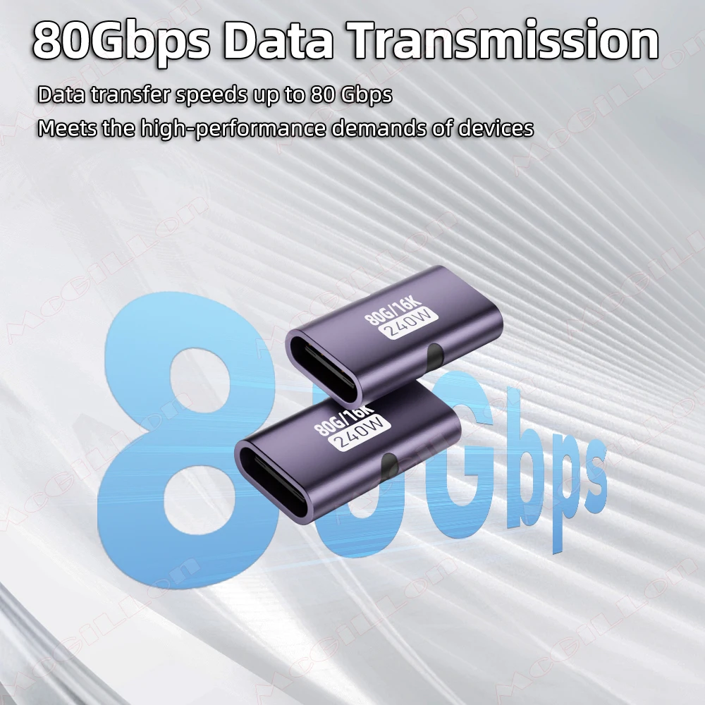 PD240W Type C Female to Female OTG Adapter PD3.1 Fast Charging 80Gbps Data Transmission 16K@60Hz USB C Video Converter Adapter