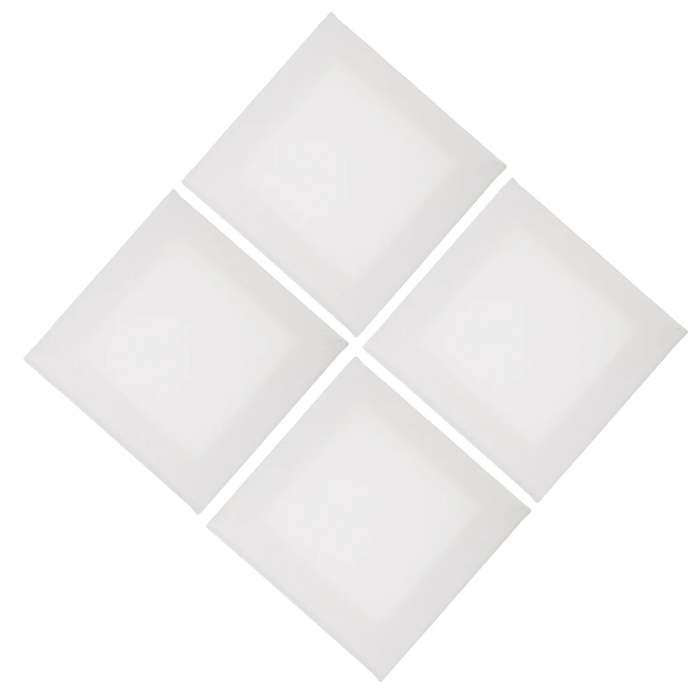 

4 Pcs Oil Painting Board Canvas Panel Boards Stretched Art Drawing Wooden Blank Paint Frames 15x15 Cm Pure Cotton Fine Texture