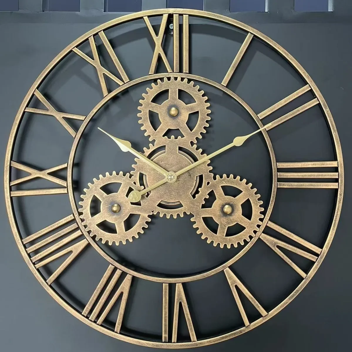 40cm Retro Metal Wall Clock 3D Home Decoration Art Large Gear Iron Retro Wall Clock Hand Hanging on The Wall As A Gift