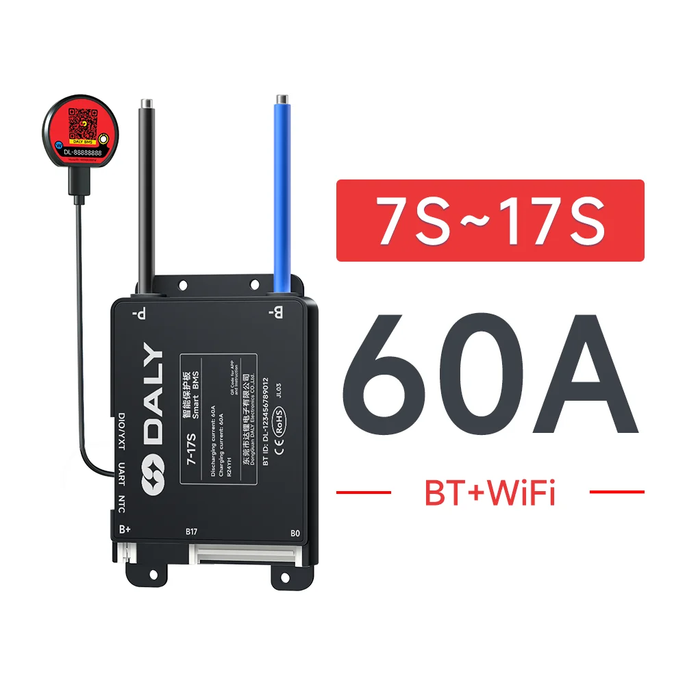 Daly Smart BMS 30A 40A 60A 80A 100A 120A 150A 200A WIFI Ingebouwde Bluetooth 7S 8S 13S 14S 16S 17S 20S 24S Lifepo4 Li-Ion LTO