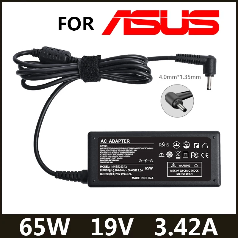 19V 3.42A 65W 4.0*1.35MM Power Charger Laptops Adapter For Asus Zenbook UX32VD UX305CA UX31a X201e X512 UX305f S200e ADP-65DW