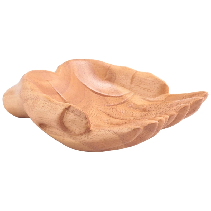 1 Piece Carved Hands Offering Bowl Showcase Your Healing Stone Wooden Crystal Holder For Stone - Key Bowl - Crystal Storage Tray