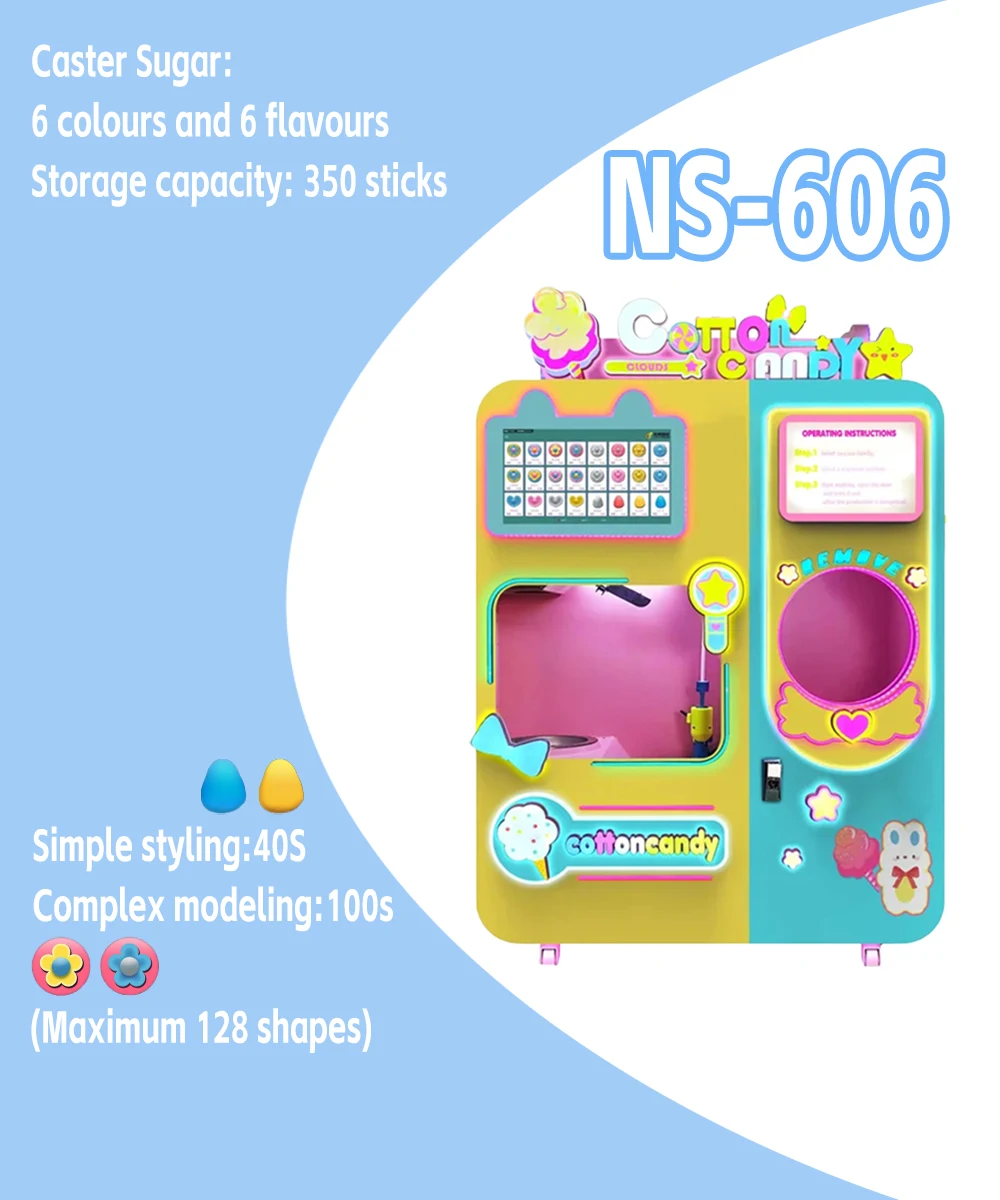 Mesin Penjual Permen Kapas Otomatis Mesin Permen Kapas Komersial Kapasitas Besar Mesin Permen Kapas Anak