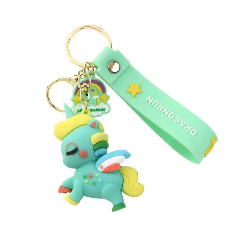 Horse Key Chain Rainbow Animal Wrist Strap Keychain Bag Pendant Animal Toy Backpack Accessory Keychain Toy For Girls Women