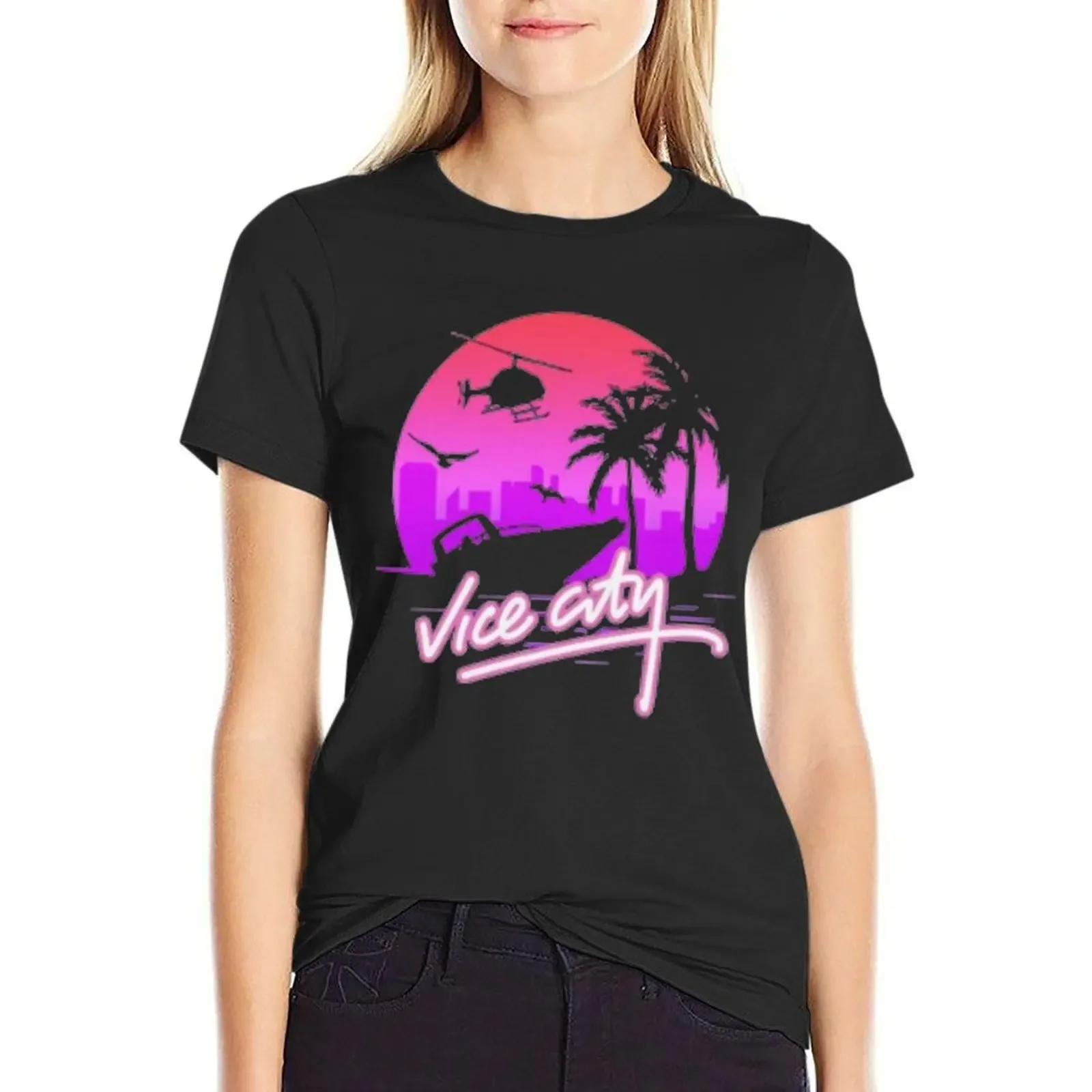 Vice City Retro Classic T-Shirt summer clothes anime clothes Aesthetic clothing t-shirt dress for Women sexy