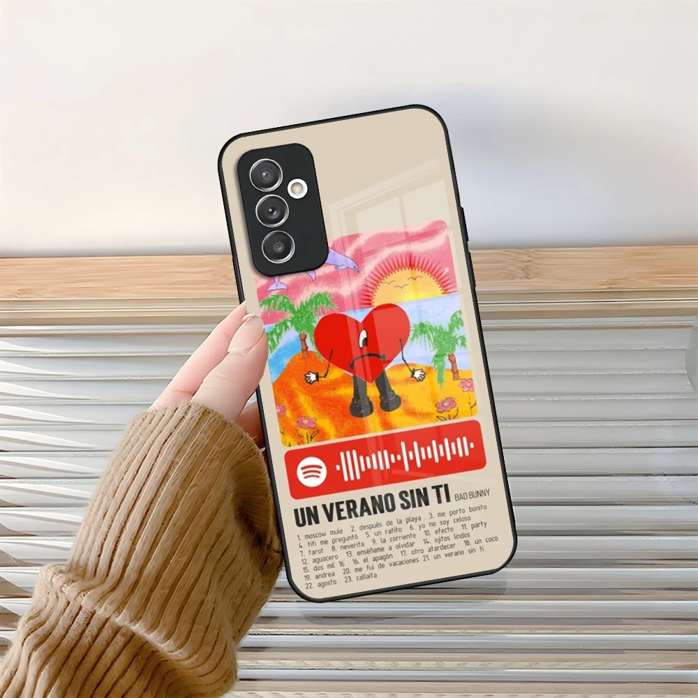 Un Verano Sin Ti Bad Bunny Square Liquid Phone Case Glass لهاتف سامسونج جالاكسي S24 S25 S21 S22 S20 S23 Ultra Fe Plus A34 A54 A24 A #5