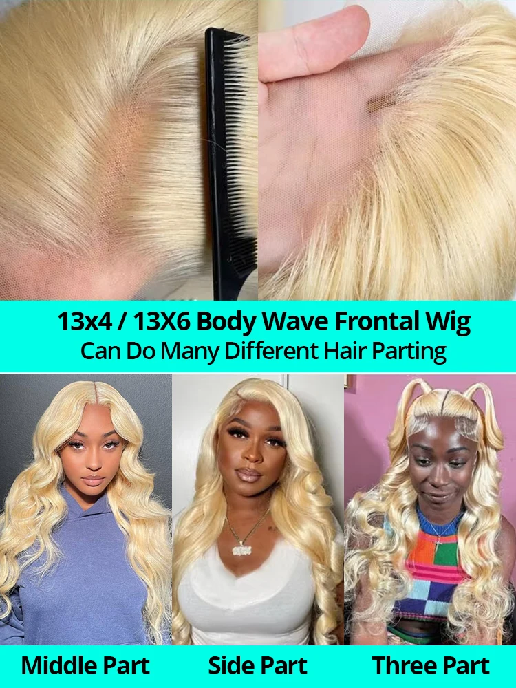 613 Honey Blonde 13x6 HD Transparen Body Wave Lace Frontal Human Hair Wig Colored Human Hair Lace Frontal Wig For Black Women