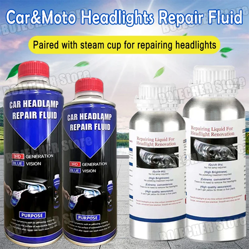 

Car Moto Headlights Polishing Restoration Liquid Headlight Scratch Repair Remover Headlamp Polishing Set Remove Oxidation Agent