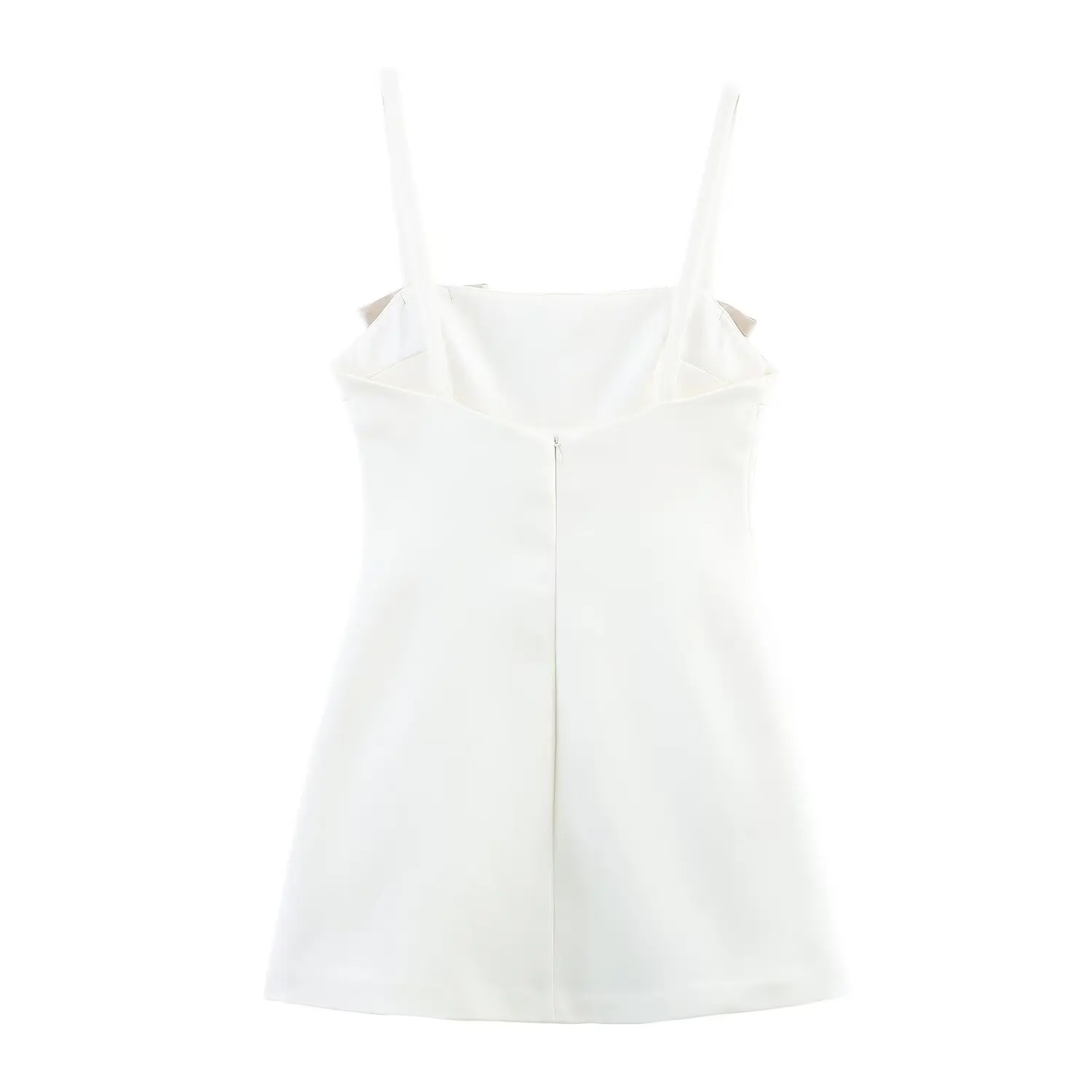 2025RARA Summer Beautiful White Sweet Bow Casual Fashion Satin Waist Skirt Suspenders Little White Skirt Dress