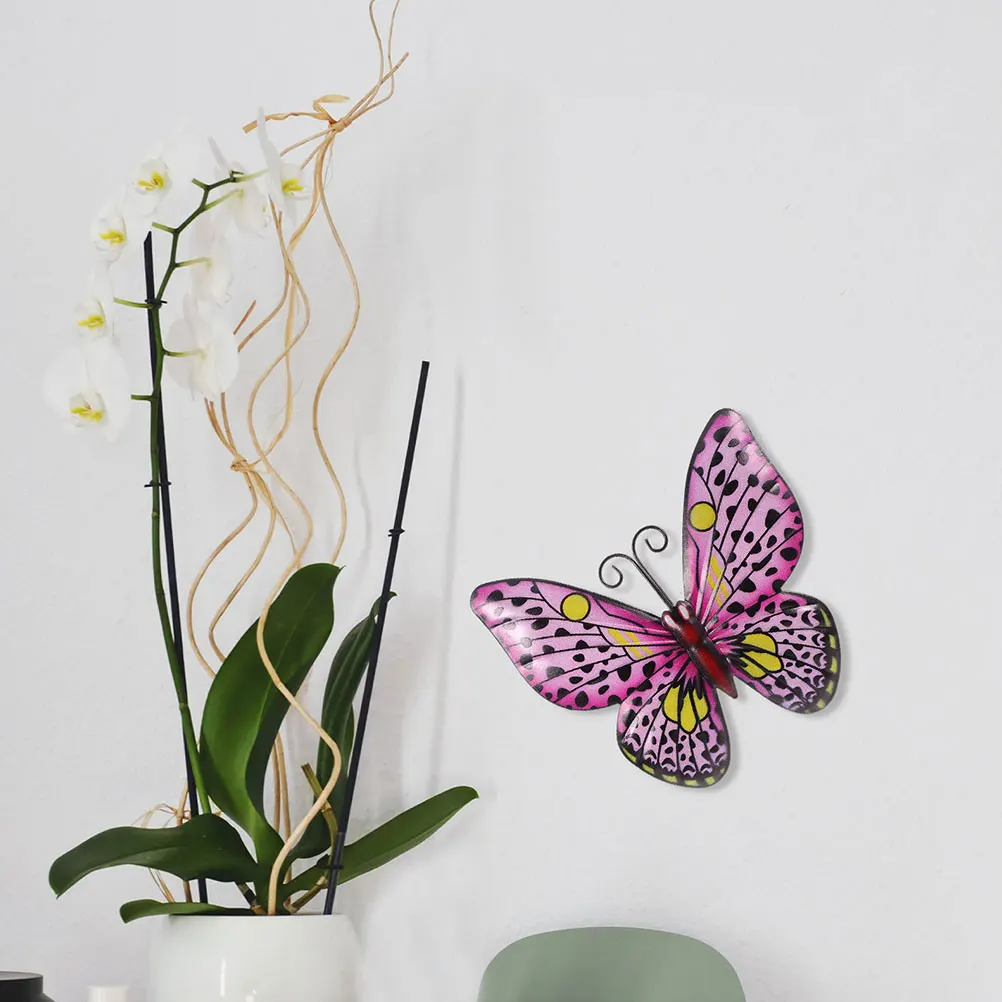 

2pcs Metal Butterfly Hanging Wall Decor Wrought Size Realistic Sculpture Fence Garden Yard Patios Decorations