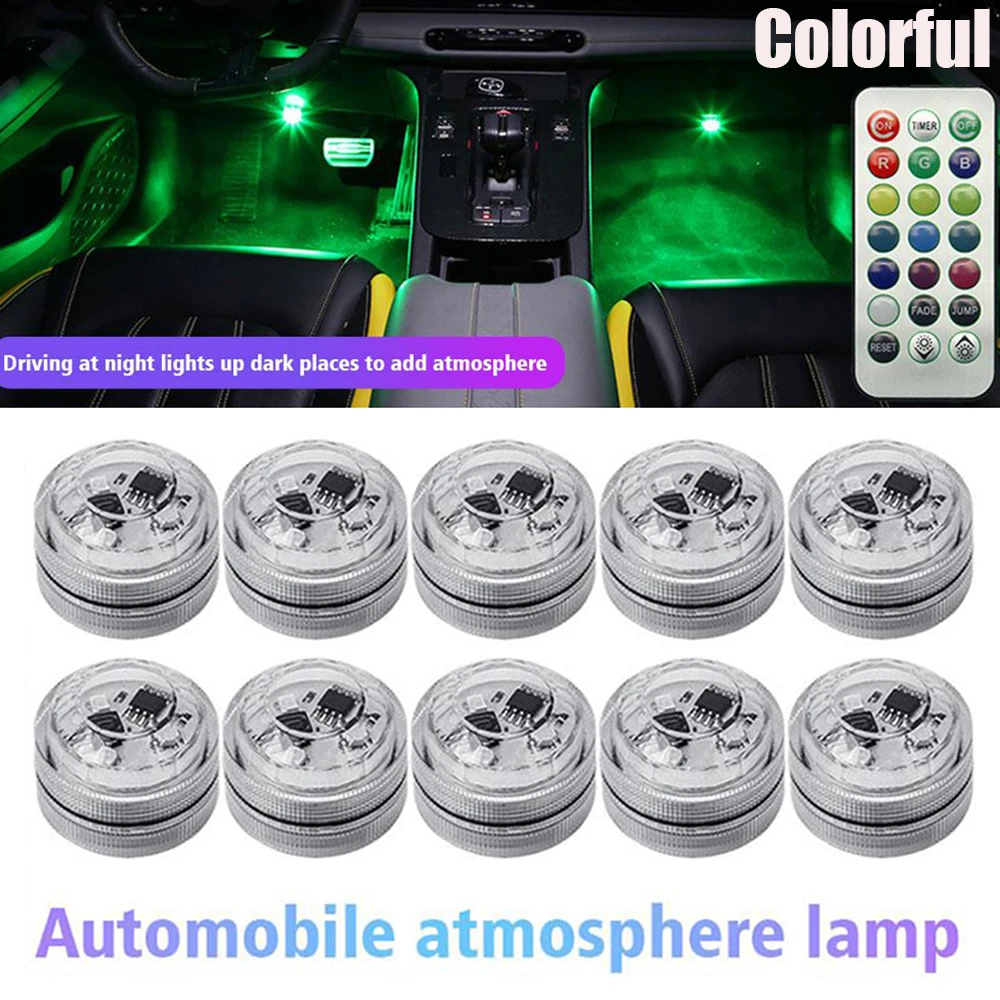 Wireless Remote Control Car Interior Ambient Light Led 13 Color Atmosphere Lamp Auto Underglow Decoration Accessories Waterproof