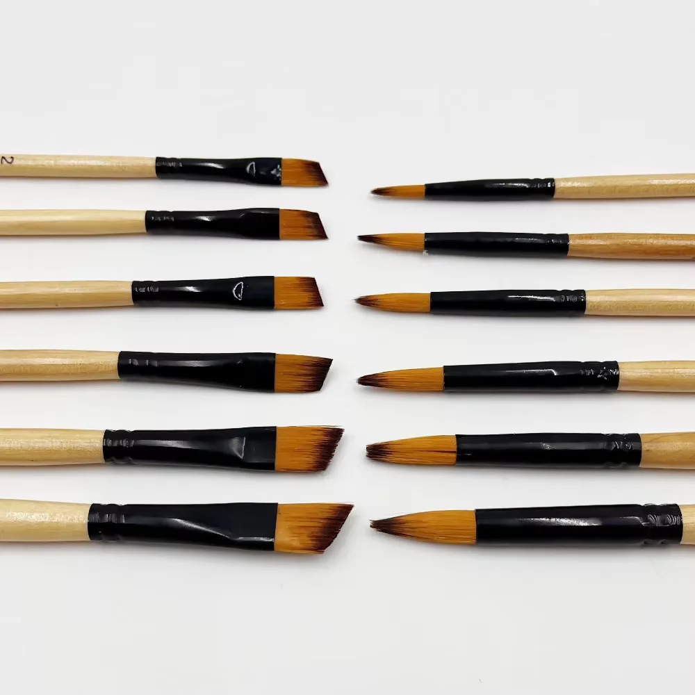 Yutiars Professional Artist Paint Brush Set - 6 PCS, Nylon Bristles for Watercolor, Acrylic, Oil Painting, Crafts & Face Body image 3