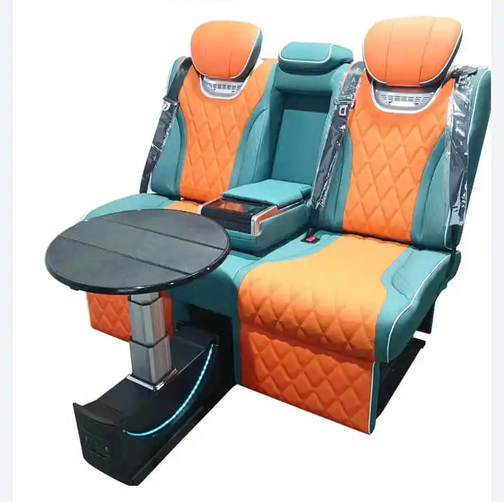 Power Car Seat Luxury Van Seat Adjustable VIP Leather Luxury SUV Car Seat with Console Armrest Touch Screen